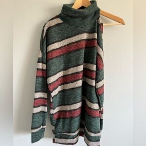 Y2K CY Fashion One Cold Shoulder Long Sleeves Turtleneck Pullover Sweater Small